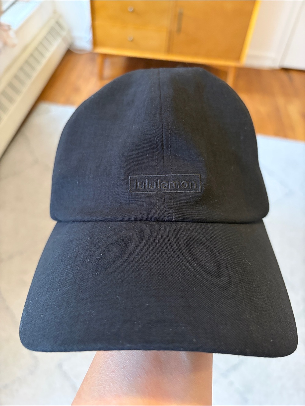 lululemon athletica Black Embroidered Logo Cap